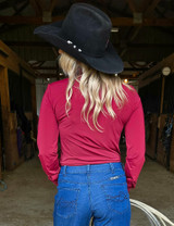 Pullover Button Up (Burgundy Breathe Lightweight Stretch)